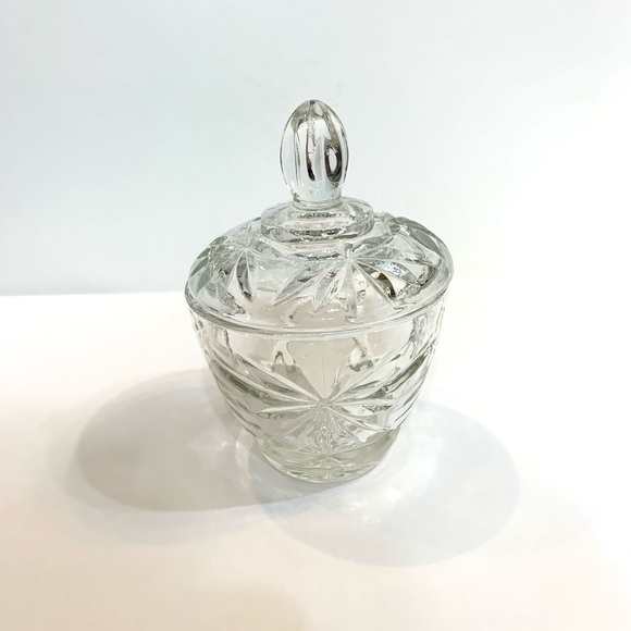 Star of David Anchor Hocking Prescut Clear Glass Creamer and Sugar Bowl Vintage - Picture 11 of 14